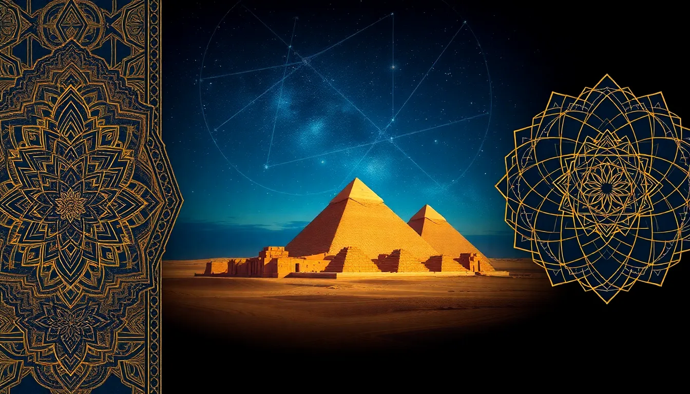 Islamic tessellations, Egyptian pyramids, and Hindu mandalas — geometry across ancient cultures