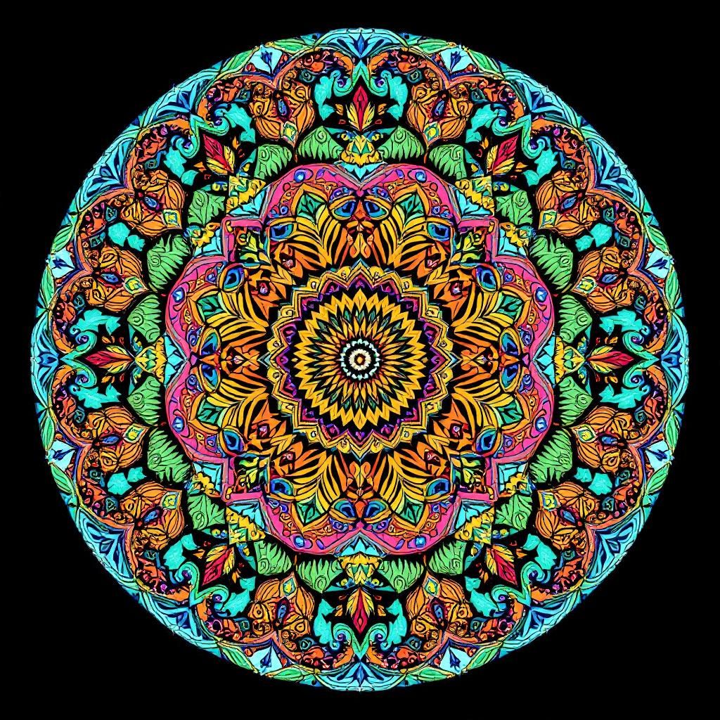 A decorative mandala — beautiful but not constructed from sacred geometric rules