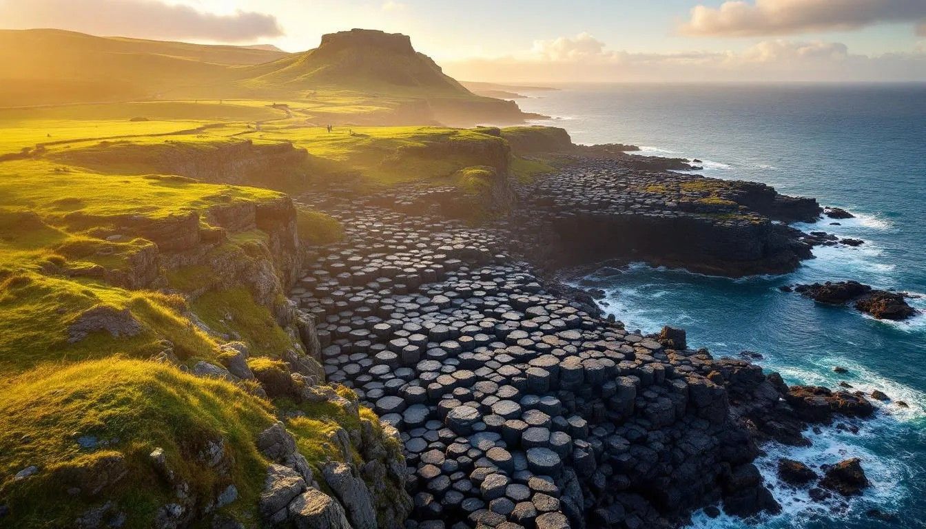 Hexagonal basalt columns at the Giant's Causeway, Northern Ireland