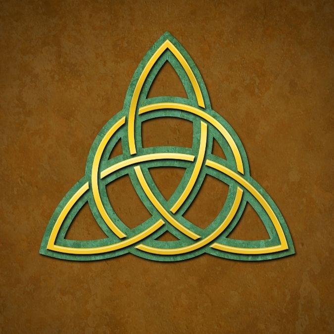 The triquetra — three interlocked arcs forming a Celtic trinity knot