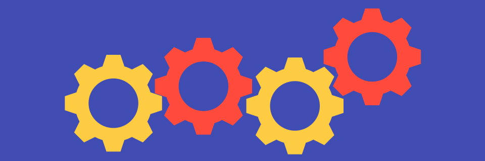 Animation of interlocking rotating gears illustrating antiferromagnetic spin alignment