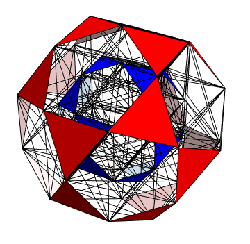 Animated projection of the 600-cell as two nested Icosidodecahedra