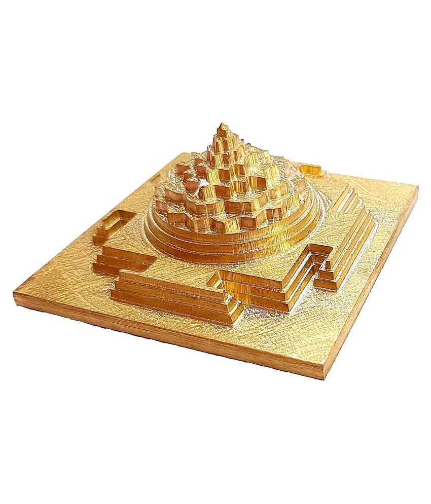 A three-dimensional rendering of the Sri Yantra — the ancient Indian sacred geometry diagram composed of nine interlocking triangles radiating from a central point