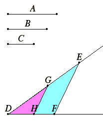 Animated construction to find a fourth proportional
