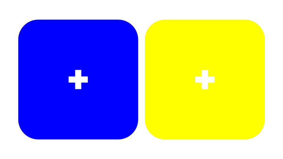 Impossible colour pair: yellowish-blue induced by superimposing blue and yellow colour channels
