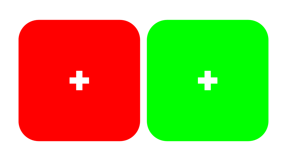 Impossible colour pair: reddish-green induced by superimposing red and green colour channels