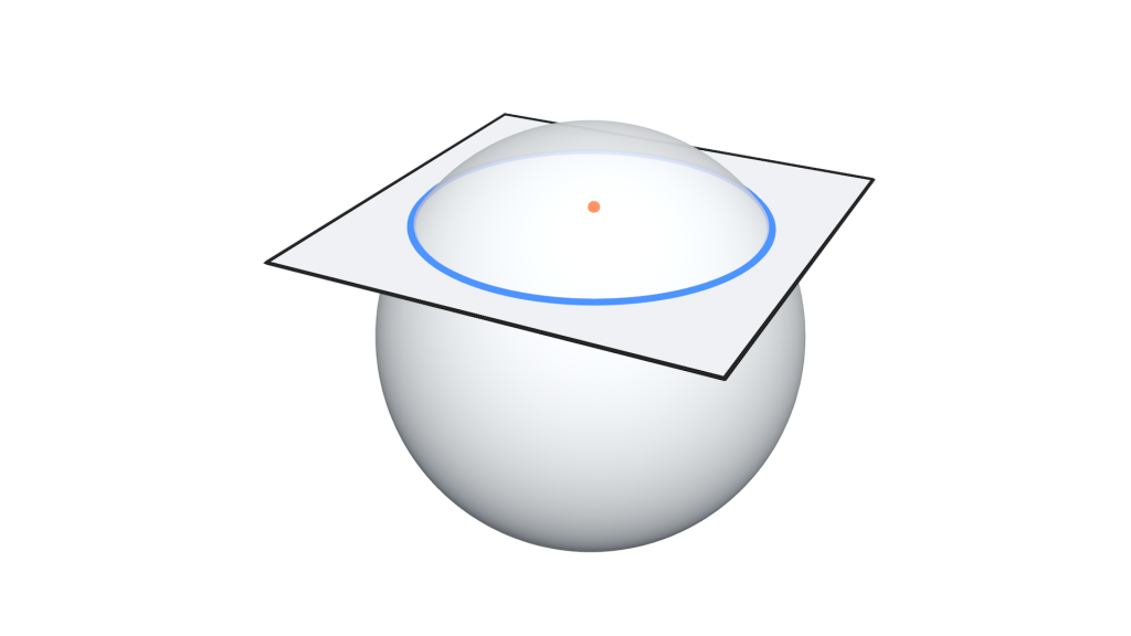 Intersection of a sphere and a plane producing a circle
