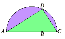 Animated construction of the mean proportional using a semicircle