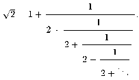 The square root of 2 expressed as a continued fraction