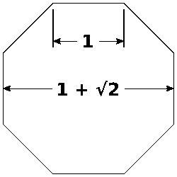 Silver Ratio in a regular octagon