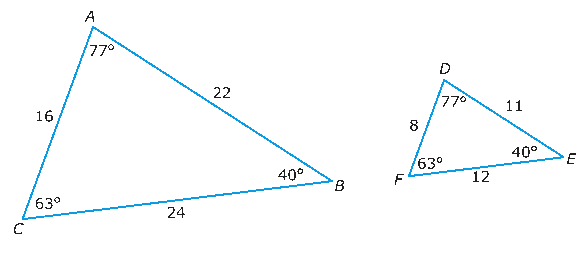 Similar triangles and proportional sides