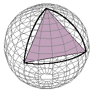 A spherical polygon bounded by great-circle arcs