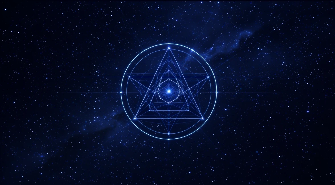 The Star of David — a hexagram formed by two interlocking triangles, the 2D projection of the star tetrahedron