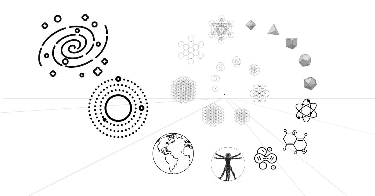 sacred geometry pattern evolvement from the dot to the galaxy