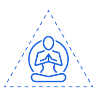 meditation pose in circle and triangle