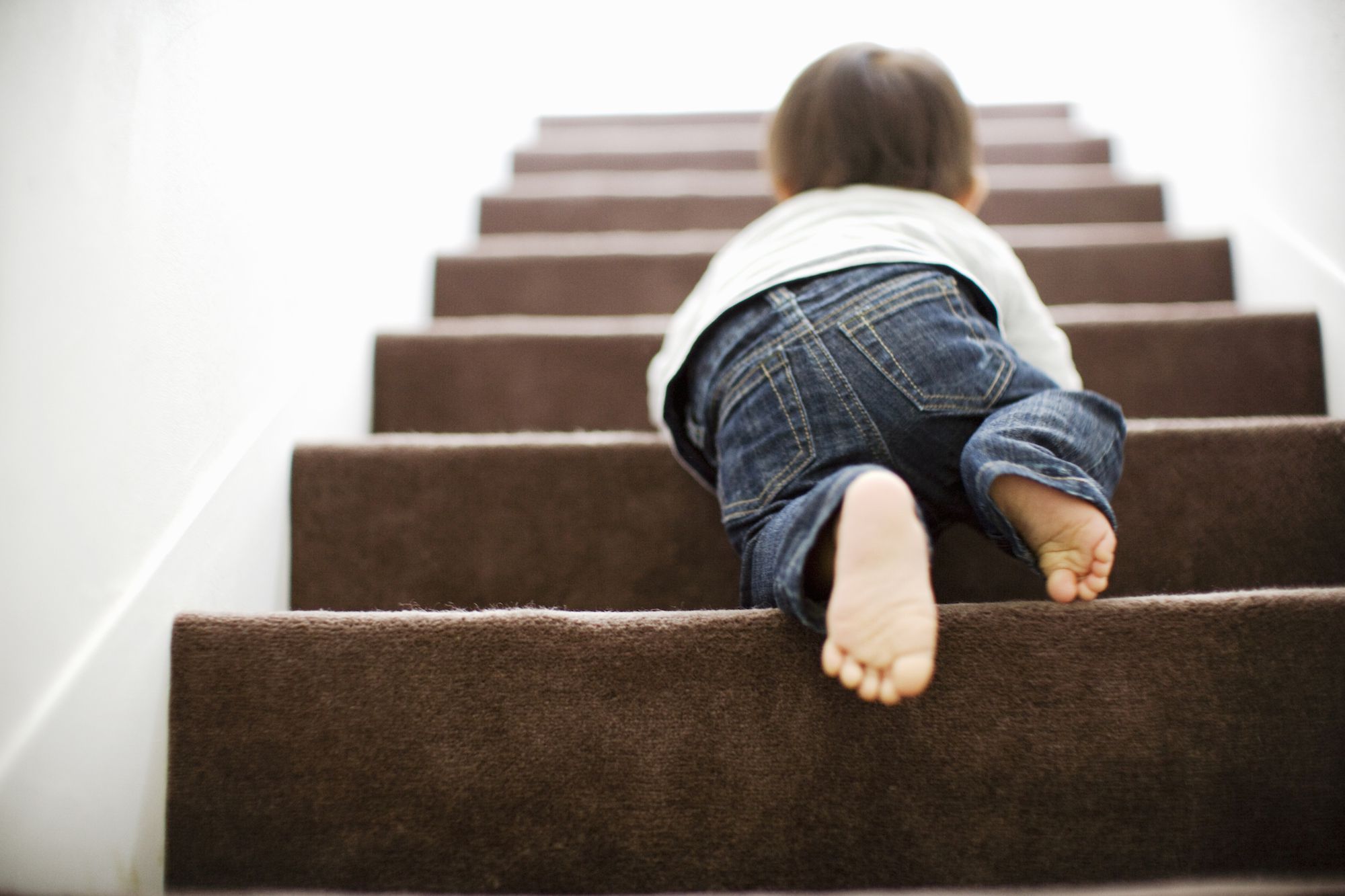 child climbs steps